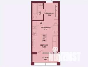 Студия квартира, вторичка, 31м2, 7/16 этаж