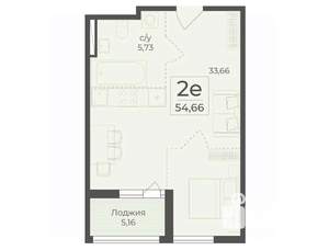 2-к квартира, вторичка, 55м2, 9/15 этаж