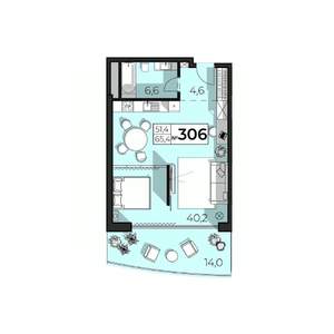 1-к квартира, строящийся дом, 65м2, 3/6 этаж