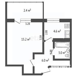 1-к квартира, вторичка, 29м2, 4/5 этаж