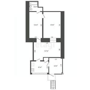 4-к квартира, вторичка, 62м2, 1/2 этаж