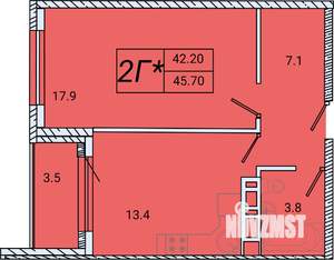 1-к квартира, вторичка, 46м2, 8/8 этаж