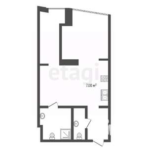 Студия квартира, вторичка, 58м2, 6/18 этаж