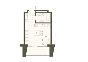 Студия квартира, вторичка, 34м2, 5/22 этаж
