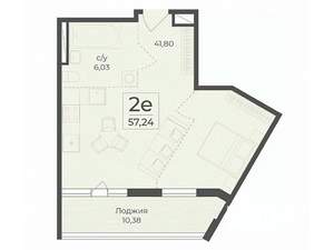 Студия квартира, строящийся дом, 57м2, 4/7 этаж