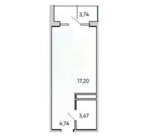 Студия квартира, вторичка, 29м2, 6/10 этаж