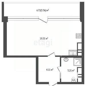 Студия квартира, вторичка, 31м2, 4/8 этаж