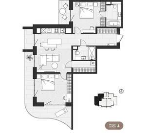2-к квартира, вторичка, 112м2, 2/9 этаж