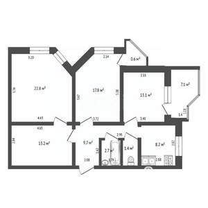 3-к квартира, вторичка, 97м2, 9/14 этаж