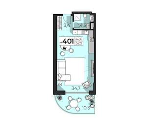 2-к квартира, вторичка, 53м2, 4/6 этаж