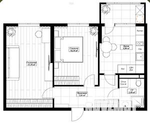 2-к квартира, вторичка, 56м2, 7/9 этаж