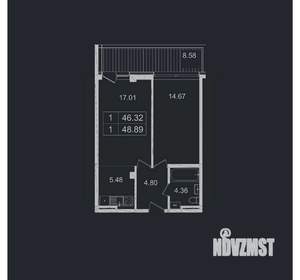 2-к квартира, вторичка, 49м2, 7/8 этаж