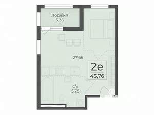 Студия квартира, строящийся дом, 46м2, 7/15 этаж