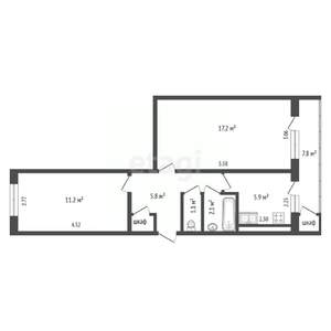 2-к квартира, вторичка, 49м2, 5/5 этаж