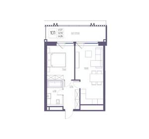 1-к квартира, вторичка, 53м2, 5/8 этаж