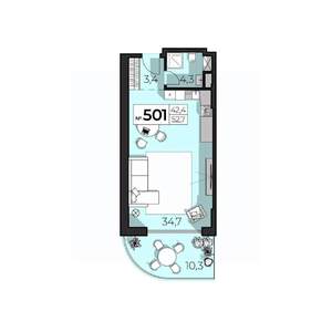 2-к квартира, вторичка, 53м2, 5/6 этаж