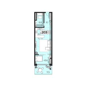 2-к квартира, строящийся дом, 74м2, 2/6 этаж