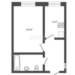 1-к квартира, вторичка, 29м2, 1/10 этаж