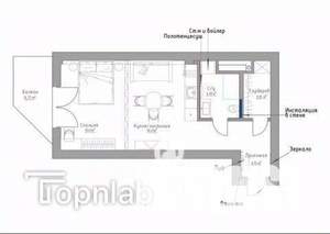 Студия квартира, вторичка, 49м2, 8/10 этаж