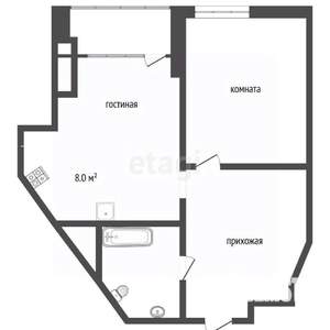 2-к квартира, вторичка, 52м2, 2/8 этаж