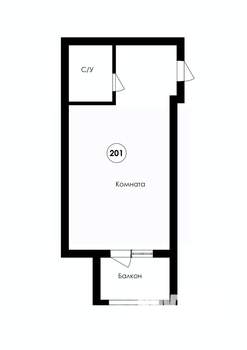 Студия квартира, строящийся дом, 44м2, 1/5 этаж
