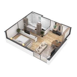 2-к квартира, строящийся дом, 65м2, 1/7 этаж