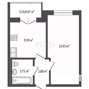 1-к квартира, вторичка, 35м2, 12/16 этаж