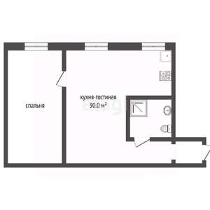 2-к квартира, вторичка, 45м2, 2/3 этаж