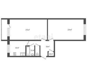 2-к квартира, вторичка, 48м2, 4/5 этаж