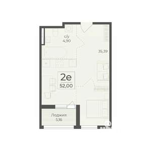 2-к квартира, вторичка, 55м2, 8/18 этаж