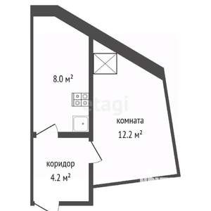 1-к квартира, вторичка, 24м2, 1/1 этаж