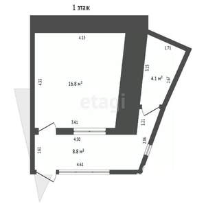 1-к квартира, вторичка, 31м2, 1/1 этаж