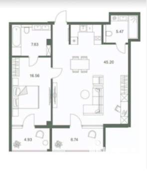 2-к квартира, вторичка, 89м2, 7/9 этаж