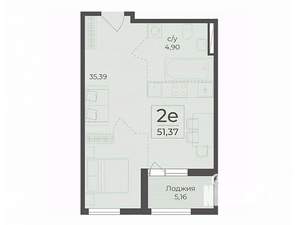 Студия квартира, строящийся дом, 51м2, 3/15 этаж