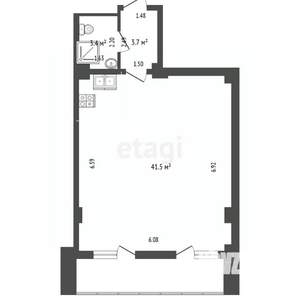 Студия квартира, вторичка, 48м2, 4/9 этаж