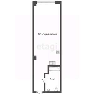 Студия квартира, вторичка, 30м2, 1/8 этаж