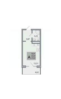 Студия квартира, вторичка, 27м2, 8/9 этаж