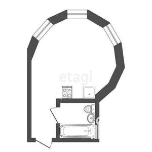 Студия квартира, вторичка, 23м2, 2/6 этаж