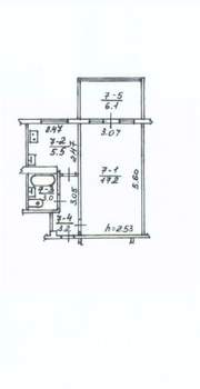 1-к квартира, вторичка, 35м2, 2/5 этаж