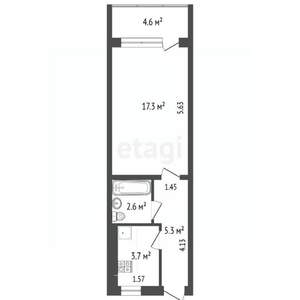 1-к квартира, вторичка, 29м2, 3/5 этаж
