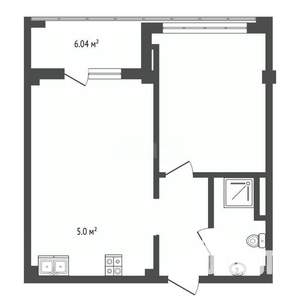 1-к квартира, вторичка, 53м2, 4/8 этаж