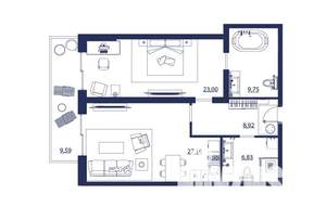 2-к квартира, вторичка, 83м2, 8/8 этаж