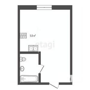 Студия квартира, вторичка, 14м2, 2/7 этаж