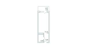 1-к квартира, вторичка, 34м2, 6/9 этаж