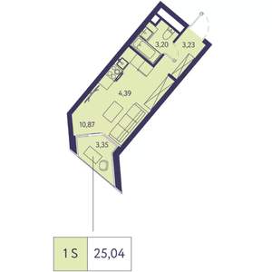 Студия квартира, вторичка, 25м2, 11/20 этаж