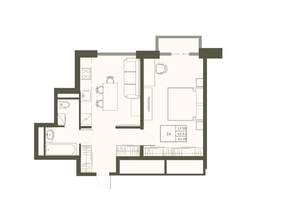 1-к квартира, строящийся дом, 43м2, 10/22 этаж