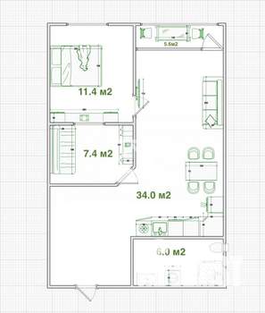 3-к квартира, вторичка, 64м2, 9/9 этаж