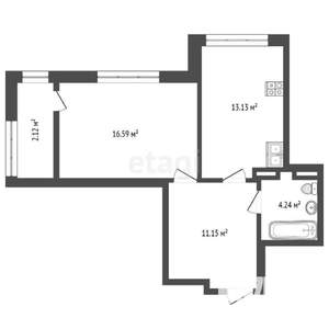1-к квартира, вторичка, 47м2, 4/12 этаж