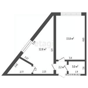 1-к квартира, вторичка, 34м2, 5/6 этаж