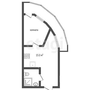 Студия квартира, вторичка, 46м2, 5/8 этаж